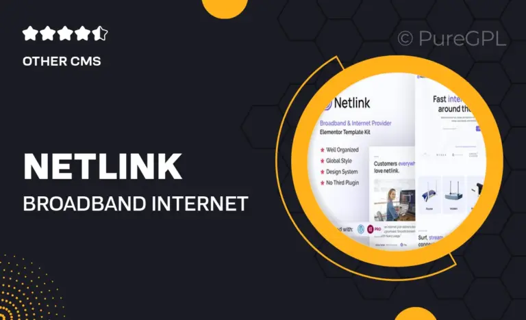 netlink broadband internet provider elementor template kit