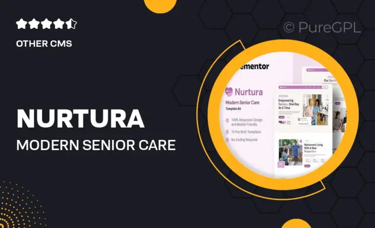 nurtura modern senior care elementor template kit