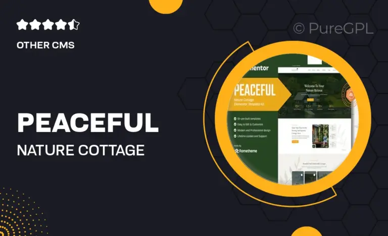 peaceful nature cottage elementor template kit