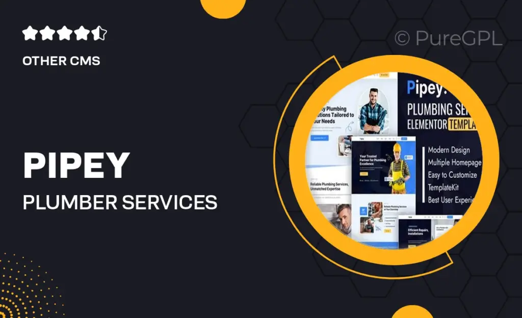 Pipey – Plumber Services Elementor Template Kit