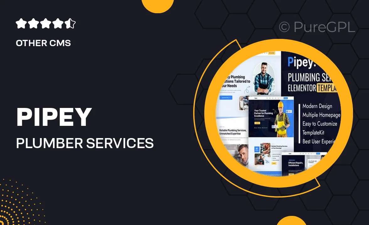 Pipey – Plumber Services Elementor Template Kit