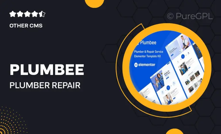 plumbee plumber repair services elementor template kit
