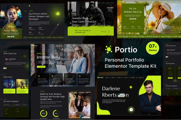 portio portfolio elementor template kit 1