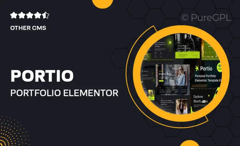 portio portfolio elementor template kit