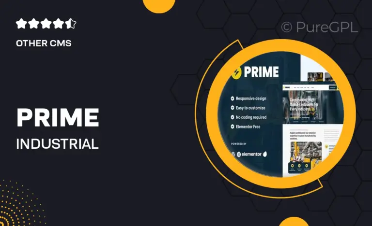 prime industrial manufacturing elementor template kit