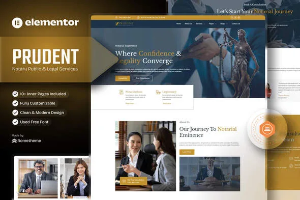 prudent notary public legal services elementor template kit 1