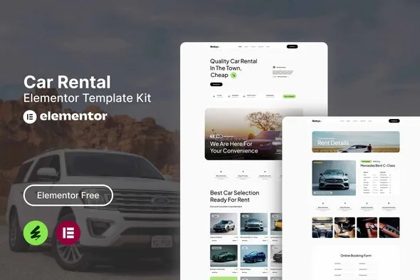 rentcys car rental elementor template kit 1