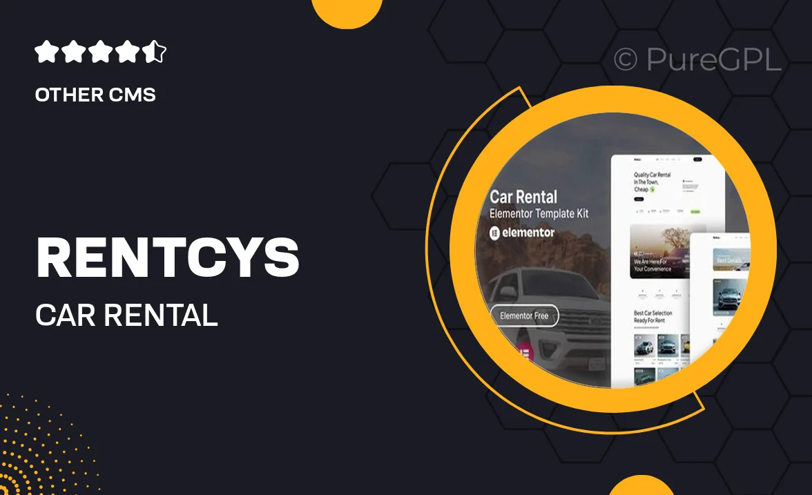 Rentcys – Car Rental Elementor Template Kit