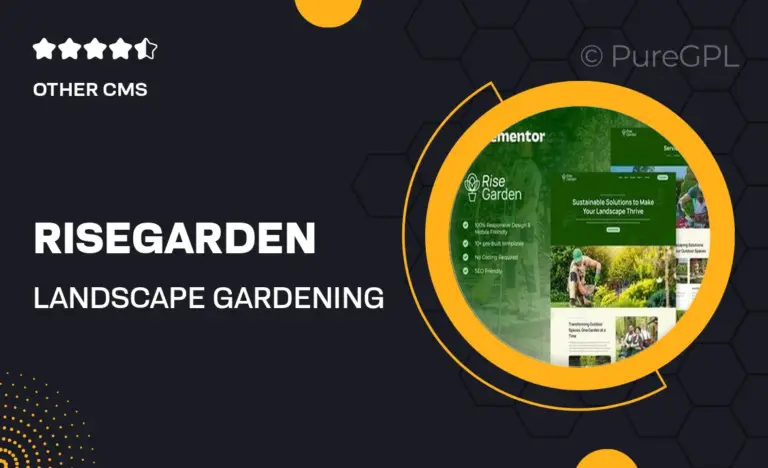 risegarden landscape gardening service elementor template kit