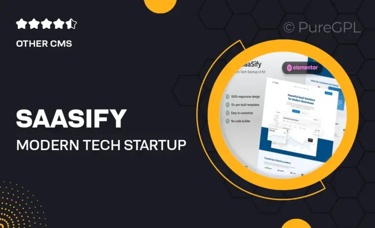 saasify modern tech startup elementor template kit