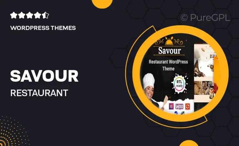 savour restaurant wordpress theme