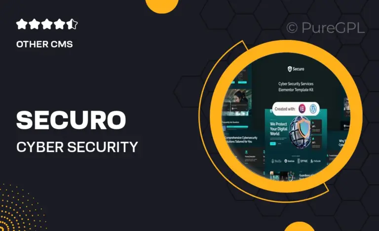 securo cyber security services elementor template kit