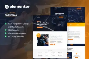 ShineMax – Car Detailing & Repair Services Elementor Pro Template Kit