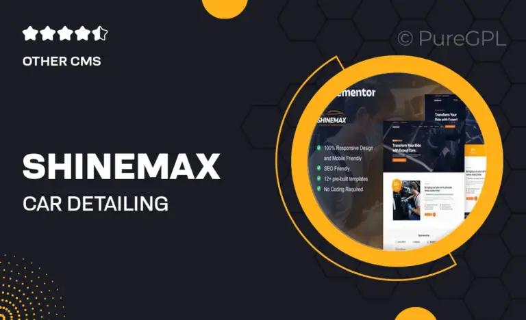 shinemax car detailing repair services elementor pro template kit
