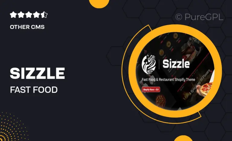 sizzle fast food restaurant shopify theme