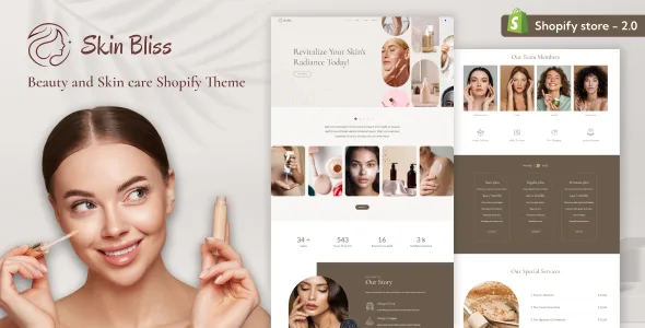 skinbliss beauty cosmetic store shopify theme 1