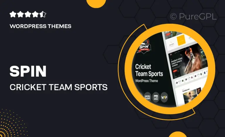 spin cricket team sports wordpress theme ai