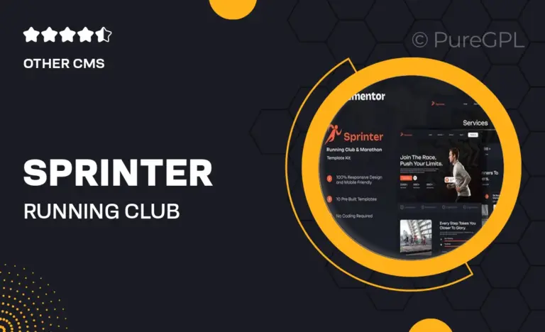 sprinter running club marathon elementor template kit