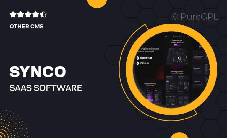 synco saas software showcase elementor template kit