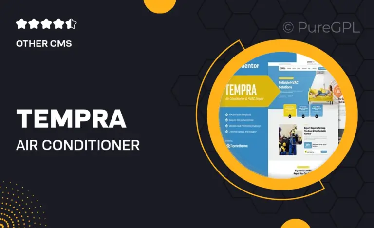 tempra air conditioner hvac repair elementor template kit