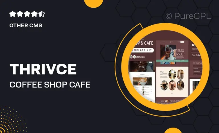 thrivce coffee shop cafe elementor template kit