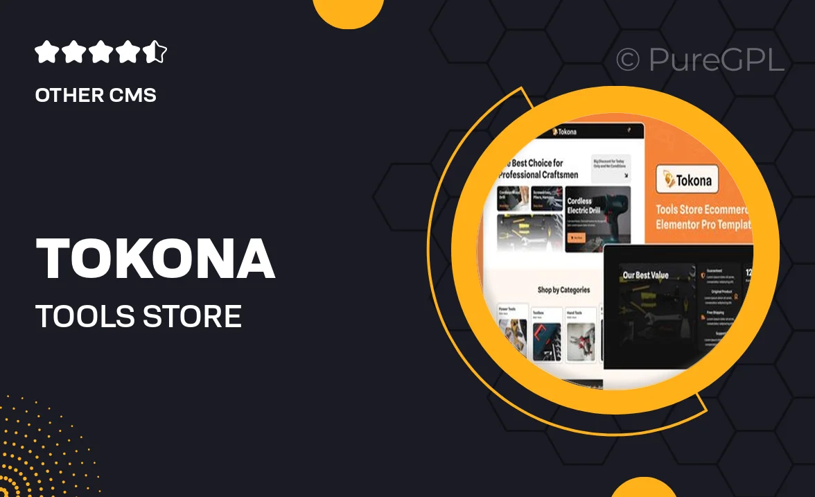 Tokona – Tools Store Ecommerce Elementor Pro Template Kit