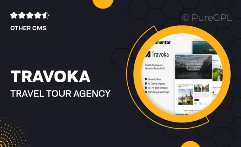 travoka travel tour agency elementor template kit