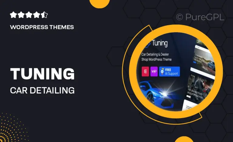 tuning car detailing dealer shop wordpress theme