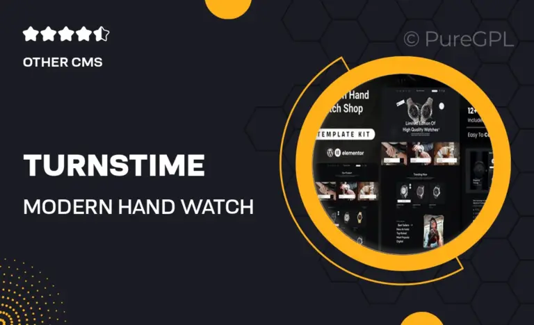 turnstime modern hand watch shop ecommerce elementor pro template kit