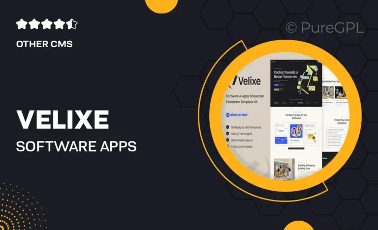 velixe software apps showcase elementor template kit