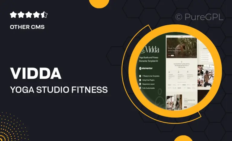 vidda yoga studio fitness elementor template kit