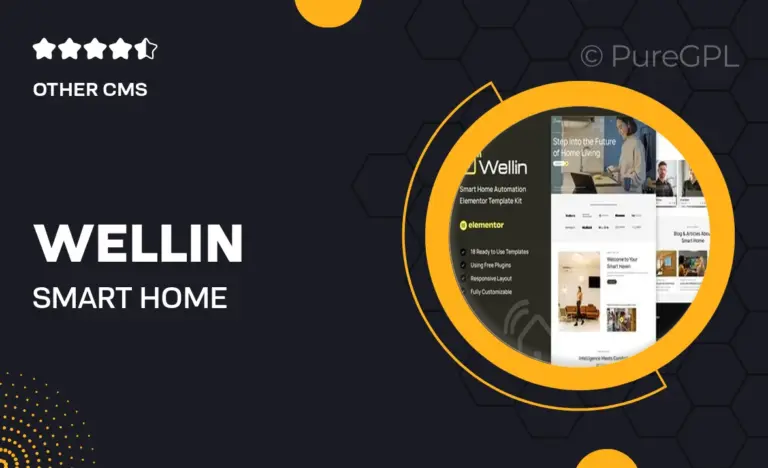 wellin smart home automation elementor template kit