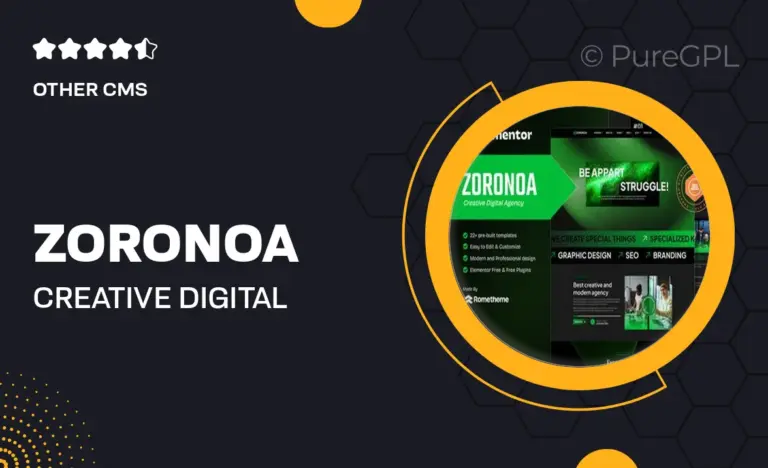 zoronoa creative digital agency elementor template kit