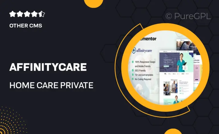 affinitycare home care private nursing services elementor template kit