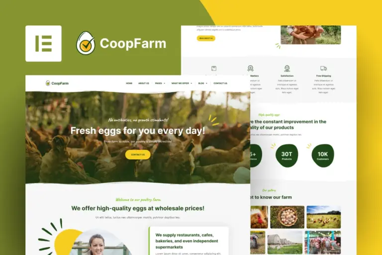 coopfarm poultry farm elementor template kit 1