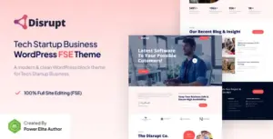 Disrupt – Tech Startup Business FSE WordPress Theme