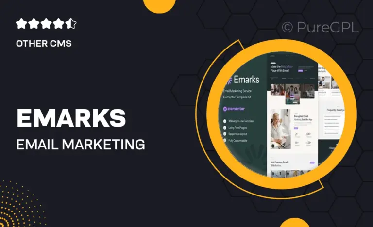 emarks email marketing service elementor template kit