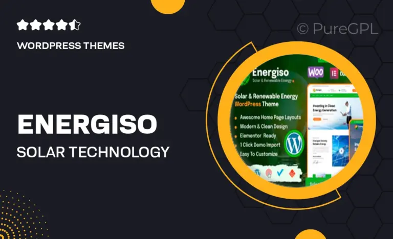 energiso solar technology renewable energy wordpress theme