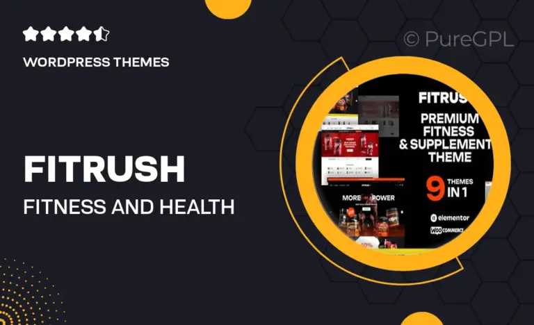 fitrush fitness and health supplements wordpress theme
