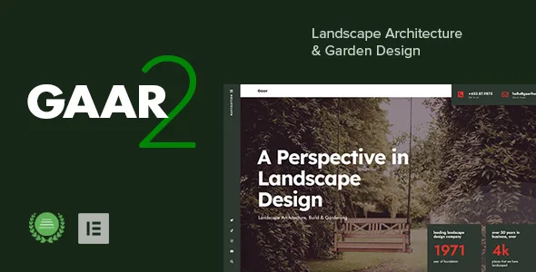 Gaar – Landscape Architecture & Garden Design WordPress Theme