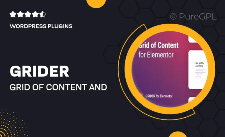 grider grid of content and products for elementor