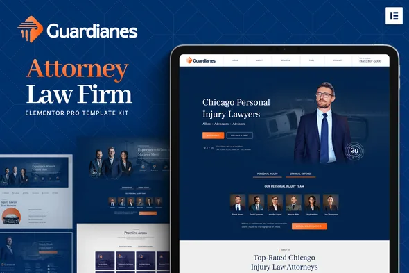 guardianes attorney law firm elementor pro template kit 1