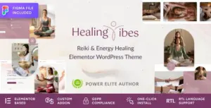 Healing Vibes – Reiki Healing & Meditation Coaching WordPress Theme