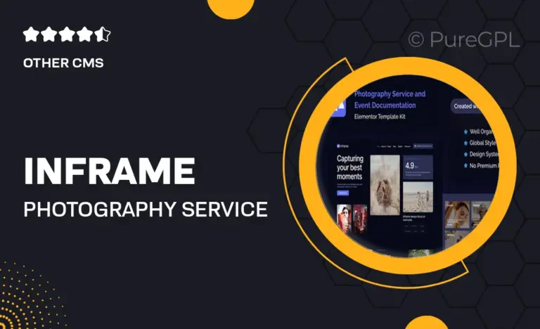 inframe photography service event documentation elementor template kit