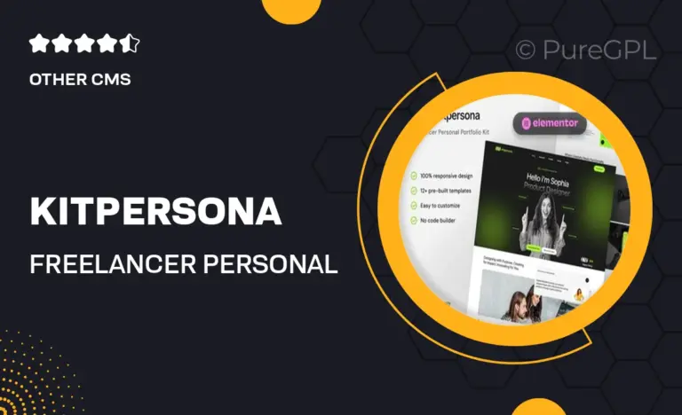 kitpersona freelancer personal portfolio elementor template kit