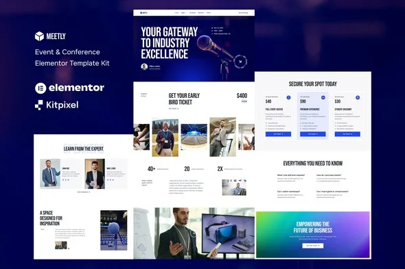 meetly event conference elementor template kit 1