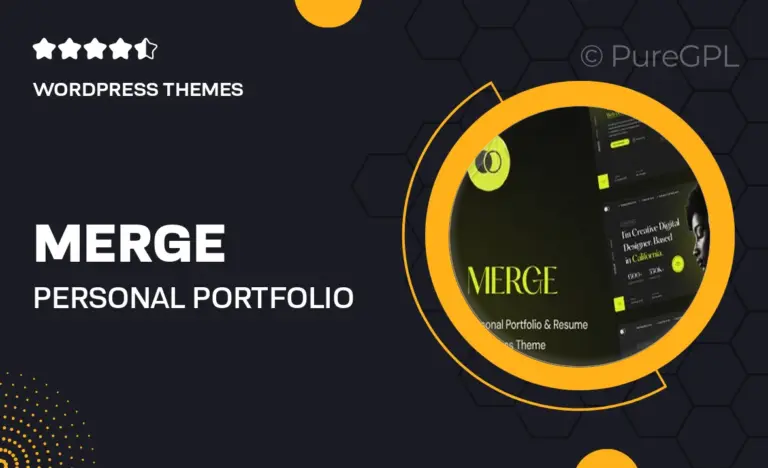 merge personal portfolio resume wordpress theme