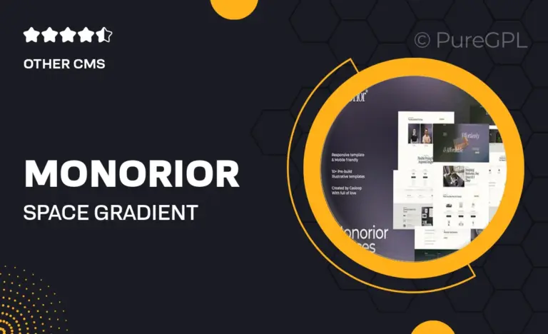 monorior space gradient interior elementor template kit