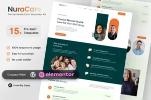 NuraCare – Mental Health Clinic Elementor Template Kit
