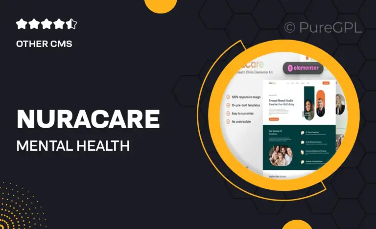 nuracare mental health clinic elementor template kit
